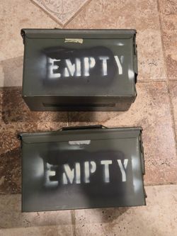 2 Military Empty Ammo Cans