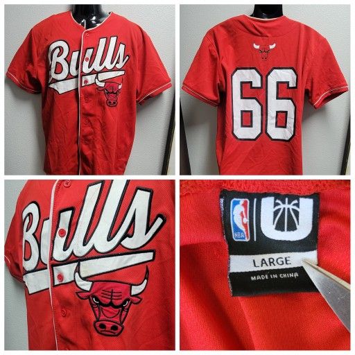 Chicago Bulls #66 Button Up Jersey #66 represents - Depop