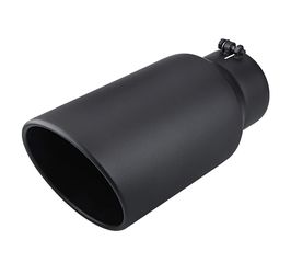 5" Inlet 7" Outlet 15" Long Exhaust Tip Bolt On Black SS