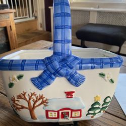 Christmas ceramic basket