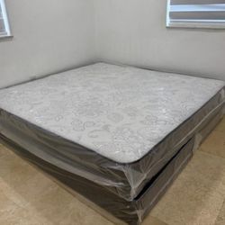 New King Size Mattress With Boxspring Set Colchones Nuevos KING SIZE BED WITH THE BOXSPRING 