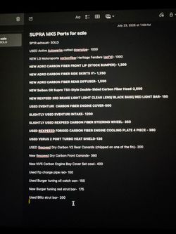 A90 gr Supra parts