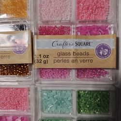 Crafters Square Glass Beads Brand New Mint In Package
