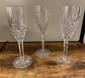 Waterford Slane Champagne Flute Lot Of 3 8.5in