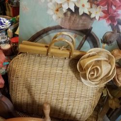 Large Vintage Wicker Bag