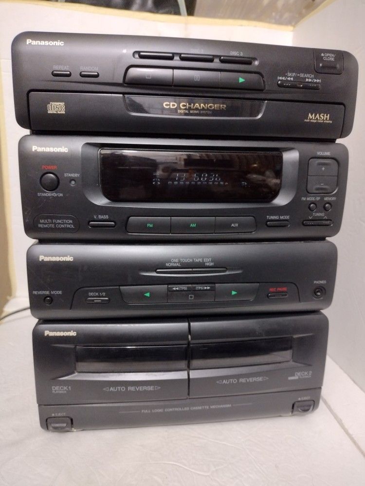 Vintage Panasonic SA-CH52 AM/FM, CD, Dual Cassette Stereo Receiver Working As-Is