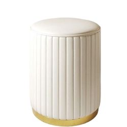 Round footstool, round modern stool for dressing table, cube footstool coffee table for living room and bedroom, upholstered dressing table stool (col