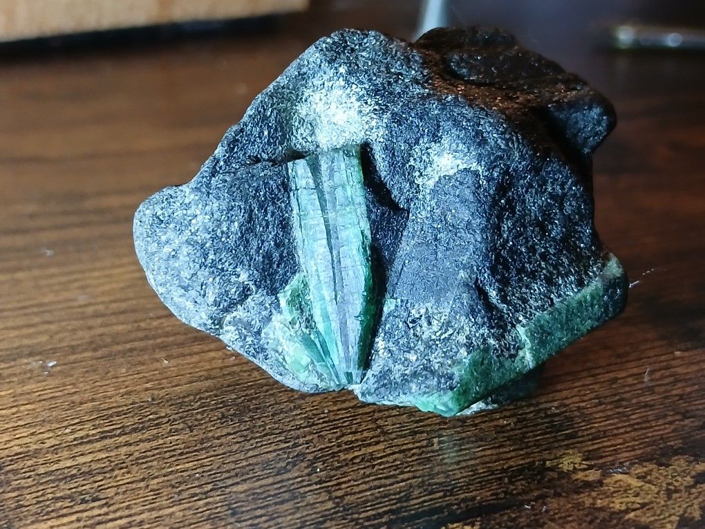 Natural Raw Uncut Zambian Emerald In Matrix