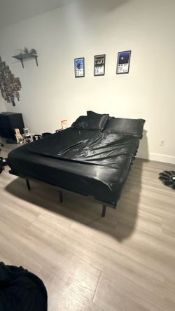 Full Size Floating Bed and Mattress with LED Lights