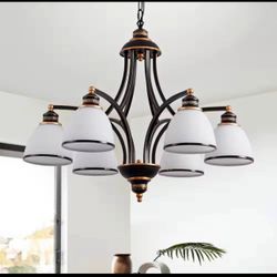 6-Light Farmhouse Oil Rubbed Bronze Chandelier