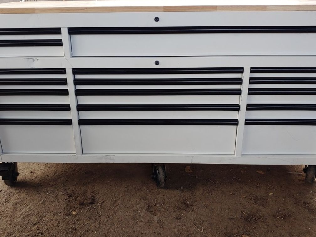 Husky Tool Box With Key .power Strip .24 Deep .72 Wide.38 Tall for Sale