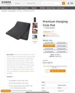 Premium hanging Gym mats 56”x23” x5/8 New in box - 12 mats total. $250 for all 12