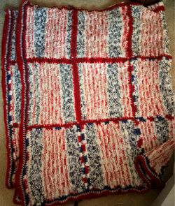 Handmade Americana crocheted quilt King size