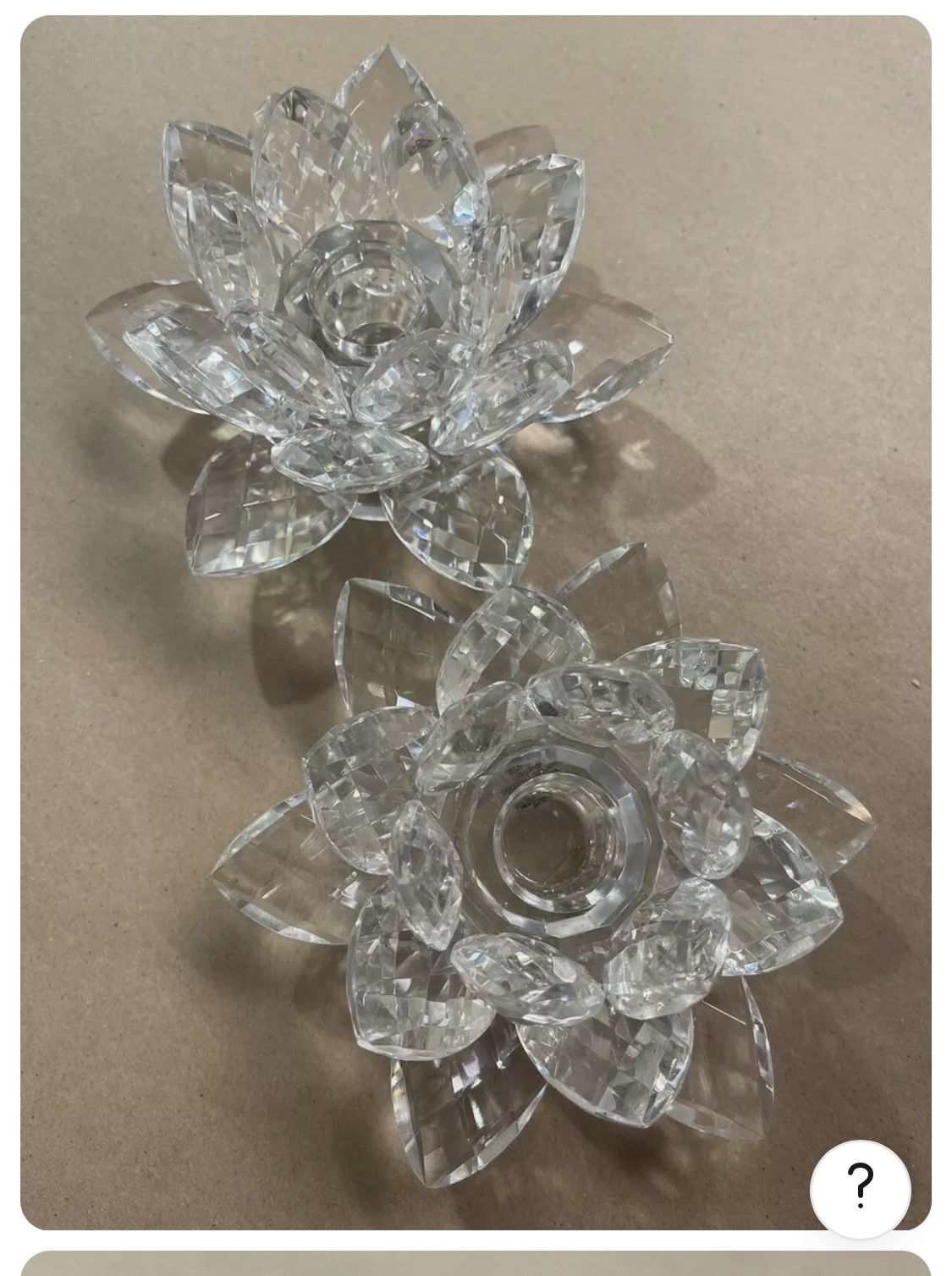 Measuring 2.5 inches tall, 4.5 inches wide, and with a candle holder circumference of 1 inch, Godinger Crystal Shannon Lotus Pillar Candle Holder Fac