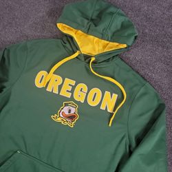 University Of Oregon Ducks Hoodie Men's Medium Green Embroidered NCAA Big10