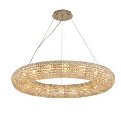 Luxury Crystal Halo Chandelier – 41” Modern Ring Light (New/Like New)