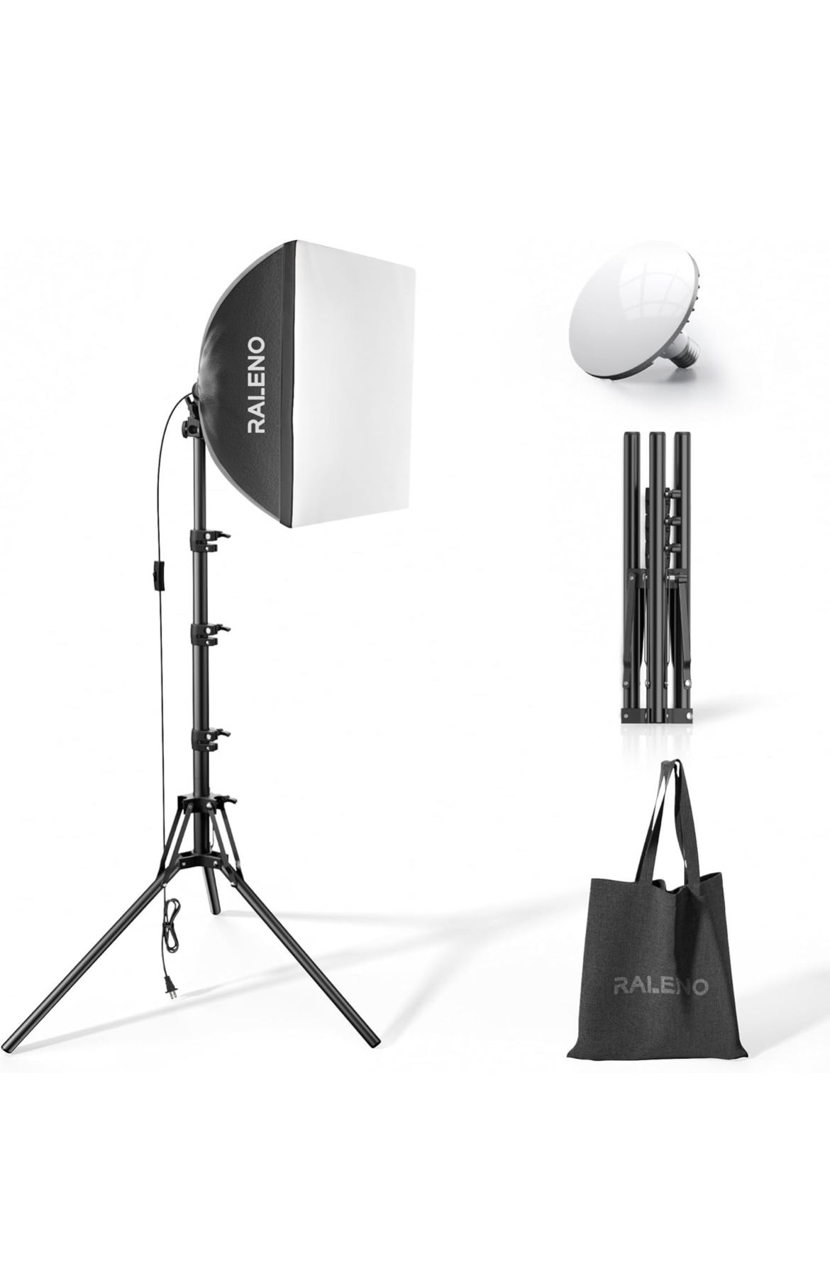 RALENO Softbox Photography Lighting Kit, 16'' x 16'' Softbox Lighting