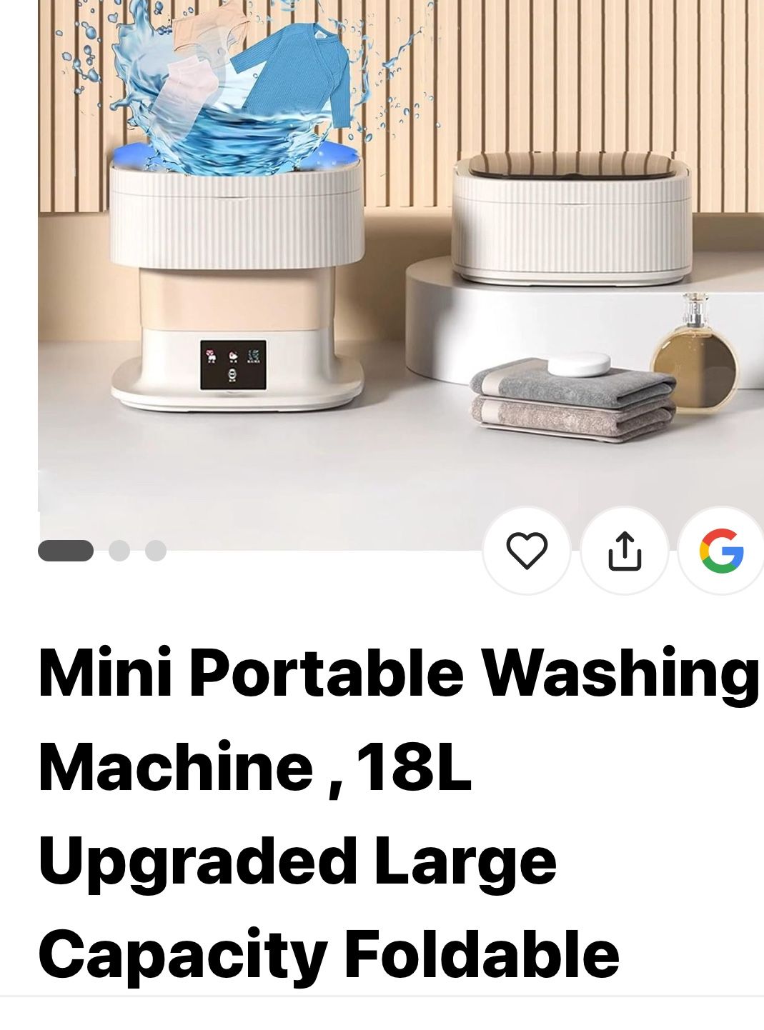 Mini Portable Washing Machine 18L Capacity, Foldable