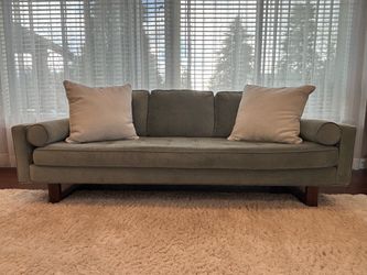 Mid-Century Modern Couch and Sofa in Sage Green