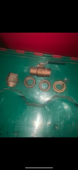 1 1/4”  Sweat Copper Unions And Ball Valve