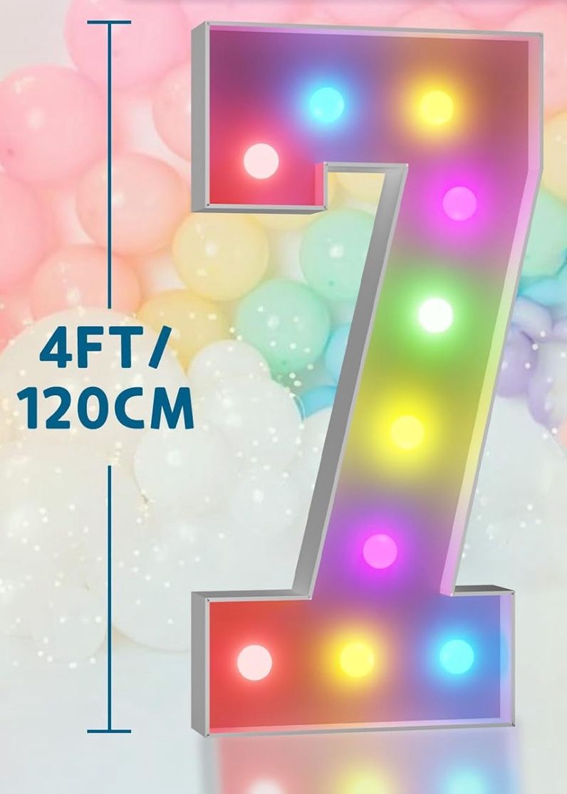 Colorful Marquee Number 7