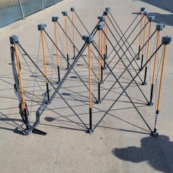 Centipede 30in Folding Work Table Set - No Assembly 15-Strut Collapsible Table 6000lb Weight Limit - 4x8ft Mobile Work Station with Storage Bag, Folda