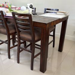 Wood Table with 4 Matching Chairs 