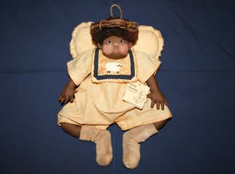 Vintage Karen Drayne Dirty Bunnie: 1993 Black Baby Angel 12" Hand Made Doll