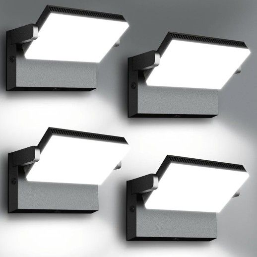 150W LED 360° Rotatable Flood Lights, Outdoor Adjustable Head Exterior Lighting Fixture, 5000K Waterporof Commercial Security Wall Pack for Yard, Gara