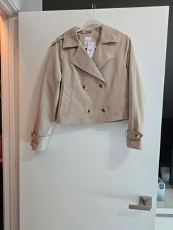Primark Cropped Trench Coat Size S