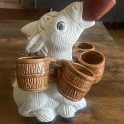 Vintage Ceramic Donkey Tequila Decanter 