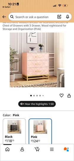 3 Drawer Dresser Nightstand