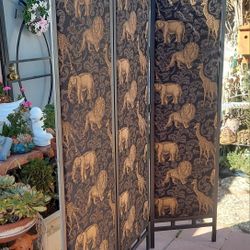 Screen Room Divider- Three Panel African Theme.