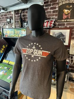 Vintage Top Gun Shirt Mens Medium M Grey Crew Neck Short Sleeve T-Shirt