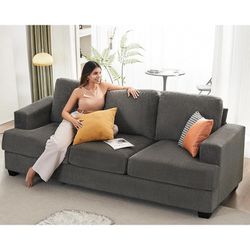 Sofa, 89Inch 3 Seater Couches with Deep Seats, Comfy Couches for Living Room(Chenille, Grey)