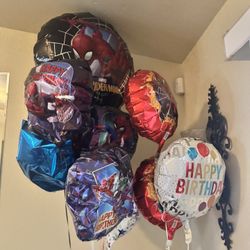 FREE - Spider-Man Balloons !  Lightly Inflated. No Holds. 