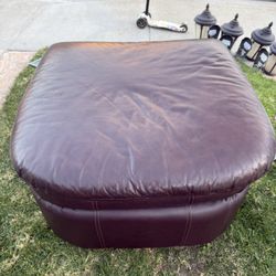 Leather ottoman