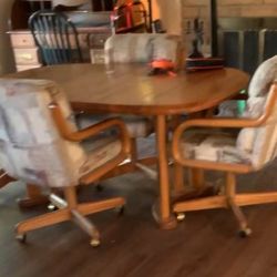 Vintage Dinning Table And 3 Chairs