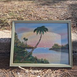 Vintage Florida oil painting on board