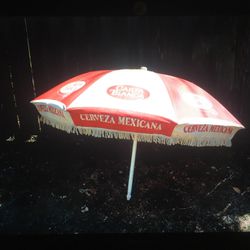 (5) Vintage Carta Blanca Outdoor Canvas Patio Unbrellas