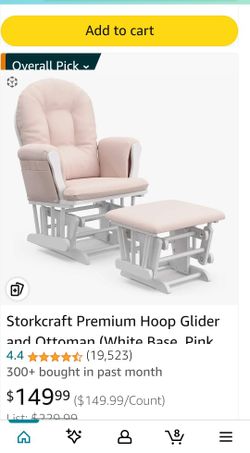 Beautiful White Rocking Chair With Light Grey Cushions!