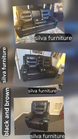 Sofas set 3pcs recliner manual brand new in box