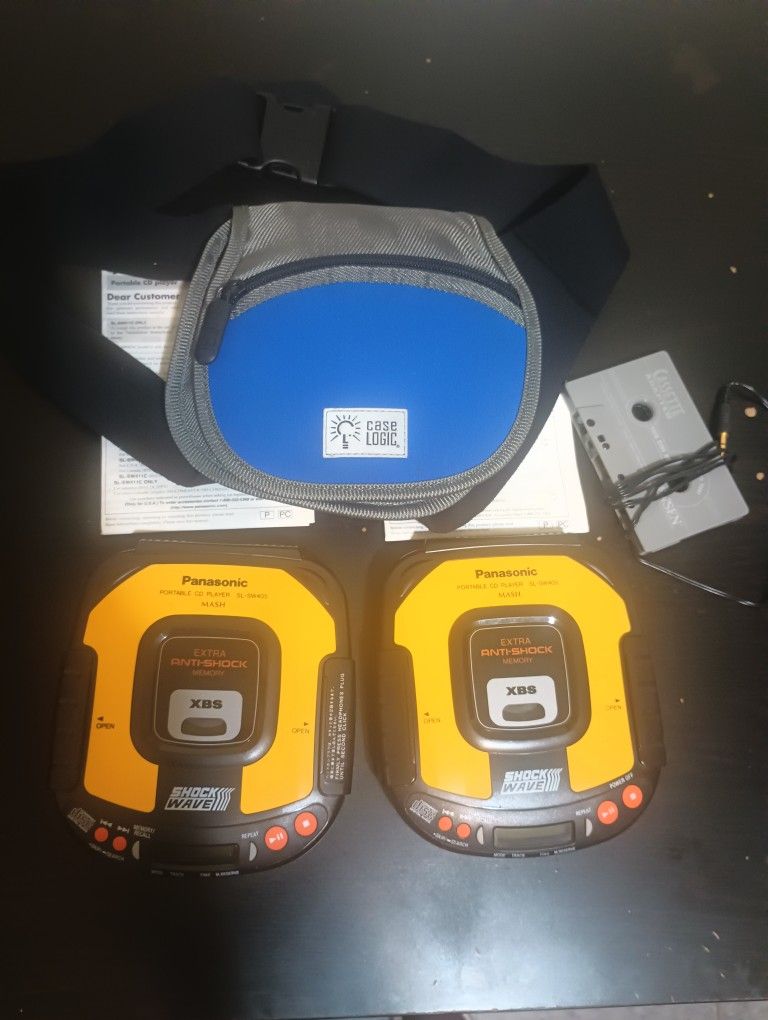 2 Panasonic Portable CD Players And Accessories