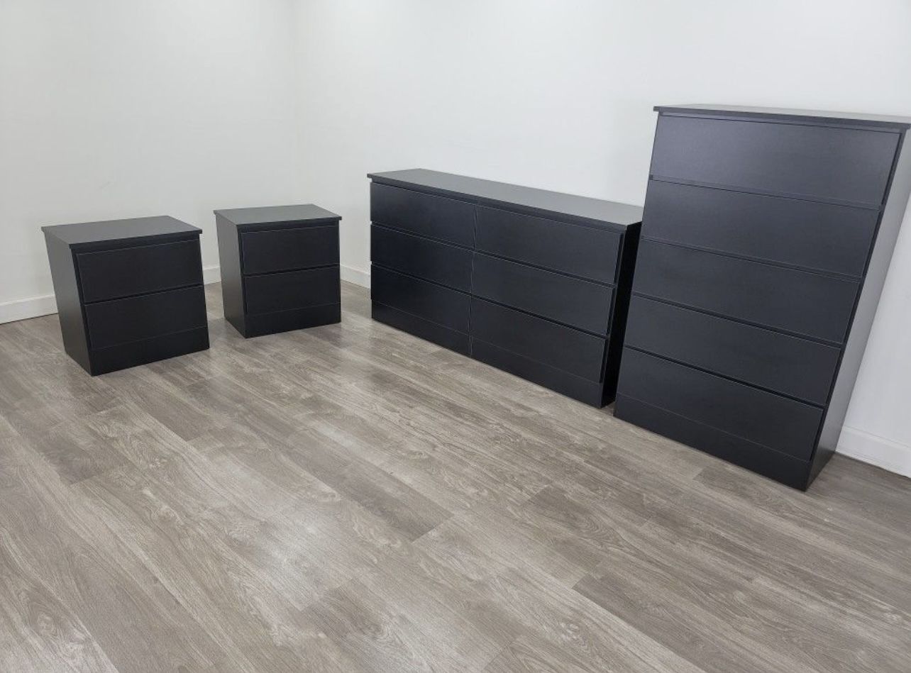 Dresser, Chest And 2 Nightstands - Cómoda, Gavetero Y 2 Mesitas De Noche