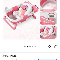 Collapsible Baby Tub With Thermostat And inflatable Cushion