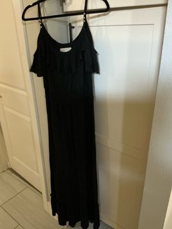 NEW, MICHAEL KORS BLACK MAXI DRESS, WEAR ON OR OFF THE SHOULDER, PAID $125.00, BUY TODAY $25.00