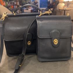 Vintage Coach Leather Bags – Classic Black (Set or Separate)