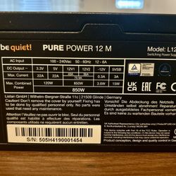 Power Supply Unit  Be Quiet 850W Gold ATX 3.1