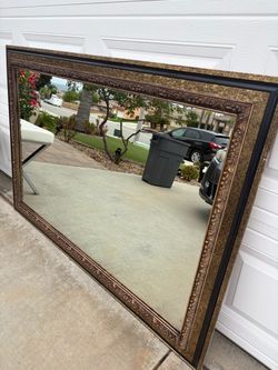 Large Wall Mirror with Ornate Gold Frame