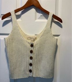 Saltwater Luxe Ribbed Knit Button-Front Tank Top women’s size XS